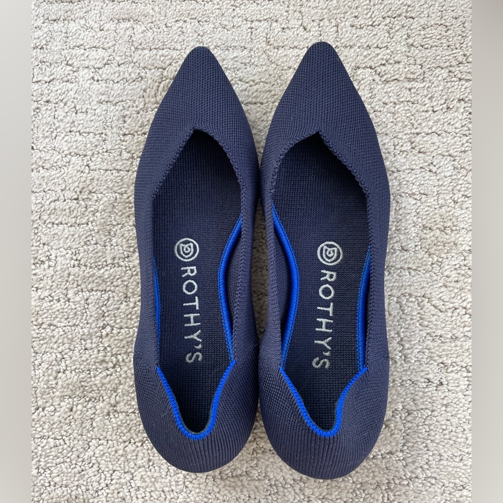 Rothy’s Navy Blue The Point Flats 7.5